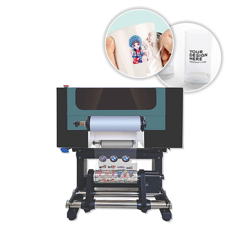 300 mm Breite UV DTF Drucker AB Film Automatischer UV Flachbett Lack Drucker für Glas Metall Aufkleber
