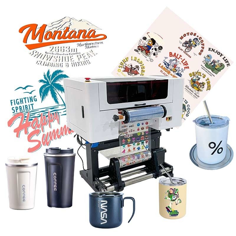 2024 Beliebter A3 Roll UV DTF Drucker 30cm UV DTF Drucker Kristall Etikett Aufkleber Druck