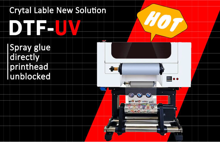 A3 UV DTF Drucker 30cm UV DTF Drucker T-Shirt Druckmaschine mit Pulvershaker