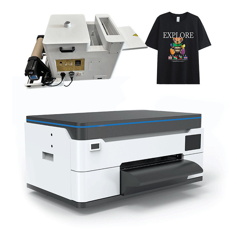F1080 Kopf DTF Weißfarbdruckmaschine mit Schüttelpulvermaschine für T-Shirt-Toote