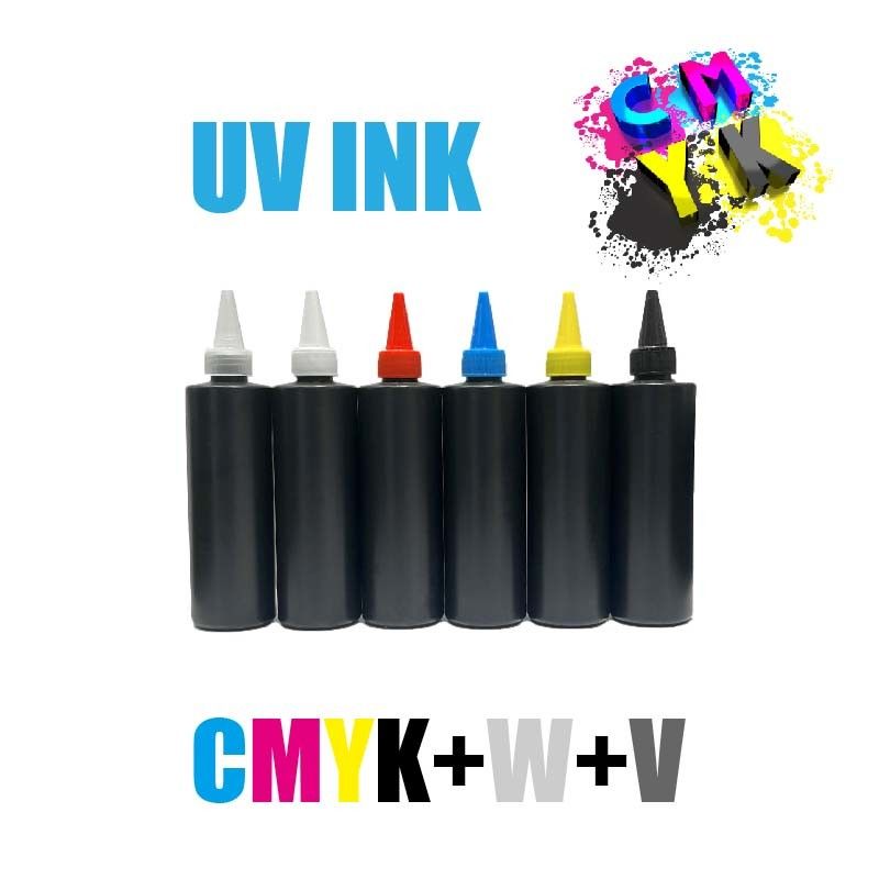 CMYK+W+V UV DTF-Tinte UV DTF-Klebe-Tinte und Lack UV-DTF-Drucker-Drucktinte