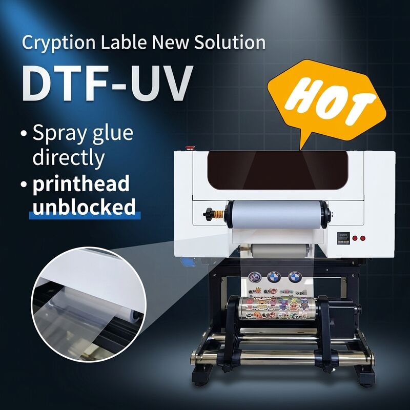 Zwei-Kopf-UV-DTF-Drucker 30CM Rollen-Flaschen-Acryl-Aufklebermaschine für die Produktion